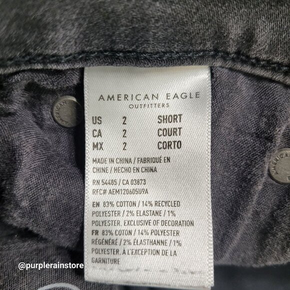 American Eagle Jeans Size 2 S Hi Rise Jegging Next Level Stretch Charcoal Wash - Picture 6 of 13